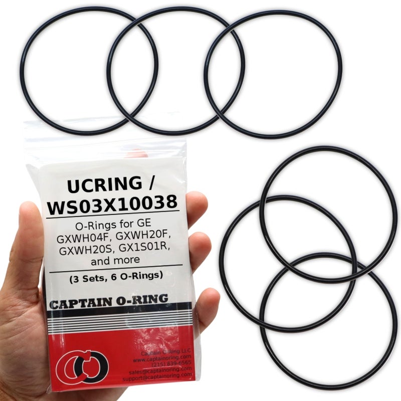 Captain O-Ring â€“ Replacement UCRING / WS03X10038 O-Rings for GE GXWH20F GXWH20T GXWH04F GXRM10RBL GX1S01R Water Filter Housings (3 Sets, 6 O-Rings) - Image 1